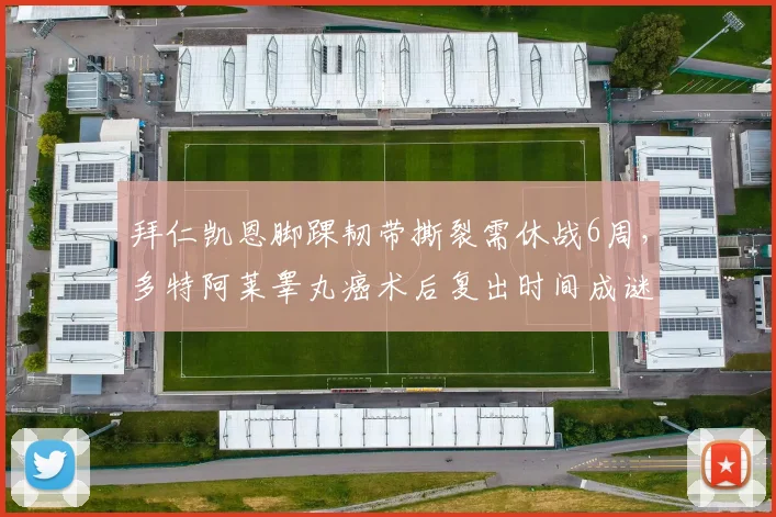 拜仁凯恩脚踝韧带撕裂需休战6周，多特阿莱睾丸癌术后复出时间成谜